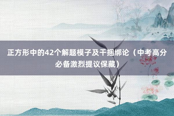 正方形中的42个解题模子及干捆绑论（中考高分必备激烈提议保藏）